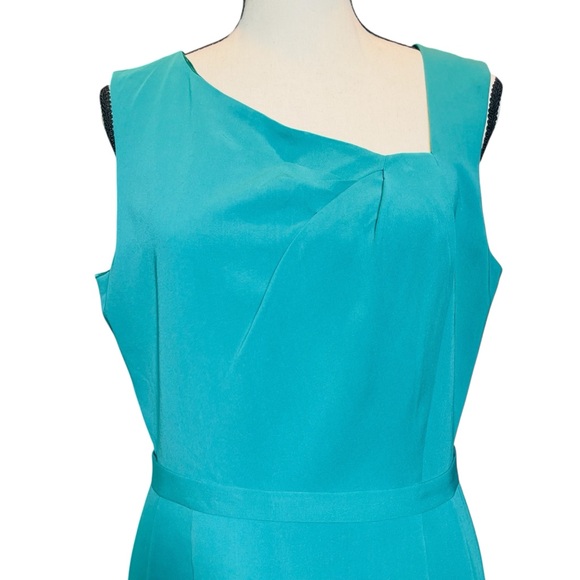 Elie Tahari Elegant Teal Sleeveless Dress - Picture 3 of 4